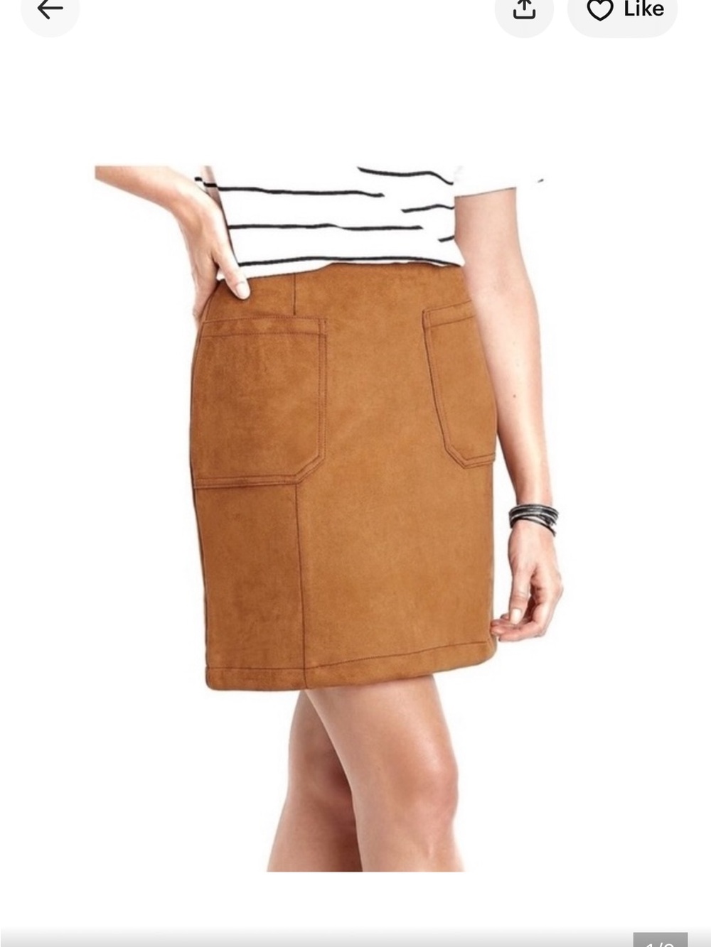 Maurices Camel Brown Mini Skirt with Front Pockets